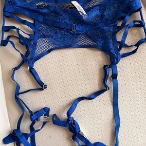 Victoria’s Secert Blue Fishnet Lace Garter Belt S